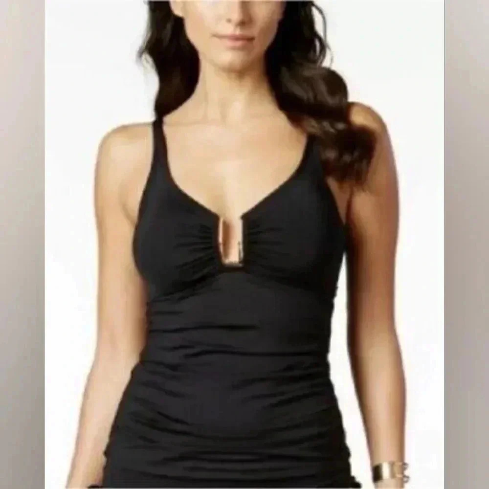 Calvin Klein Women's Gold Bracket Swim Tankini Top